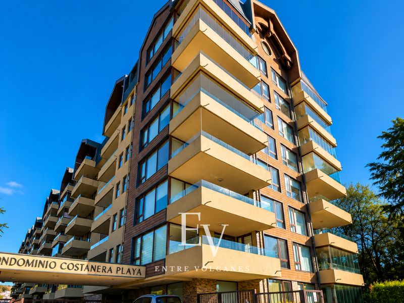 Departamento en venta en Costanera Playa Villarrica, 2 dormitorios, 2 baños, estacionamiento, bodega y excelente ubicación junto al Lago Villarrica.